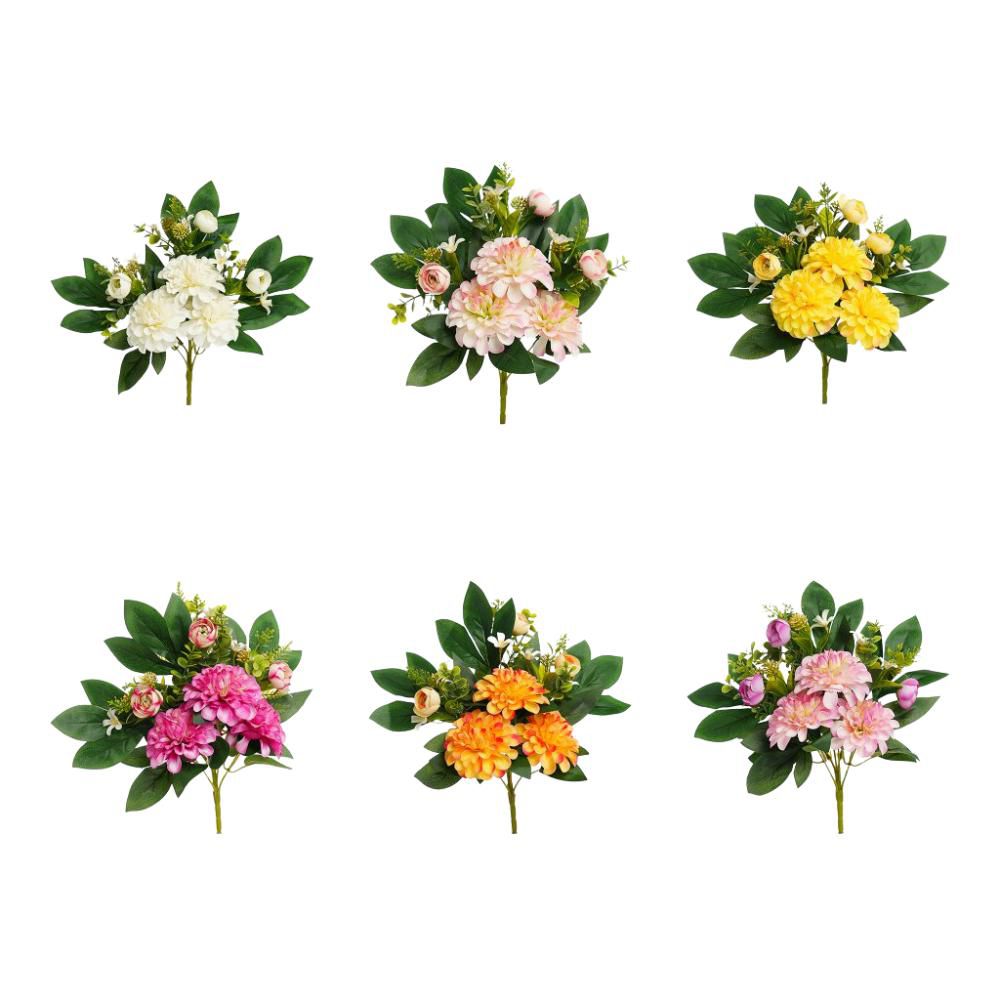 SET 6 FRONTALE ZINNIE CM.40 BIANCO/ARANCIO/GIALLO/ROSA/FUCSIA