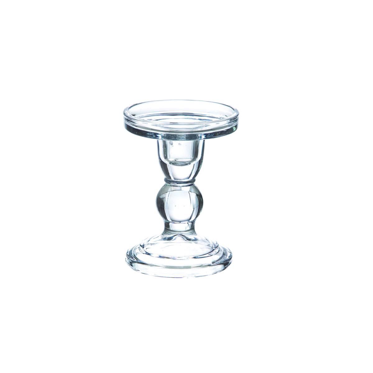 CANDELIERE VETRO D.8,5 CM H.11 CM TRASPARENTE