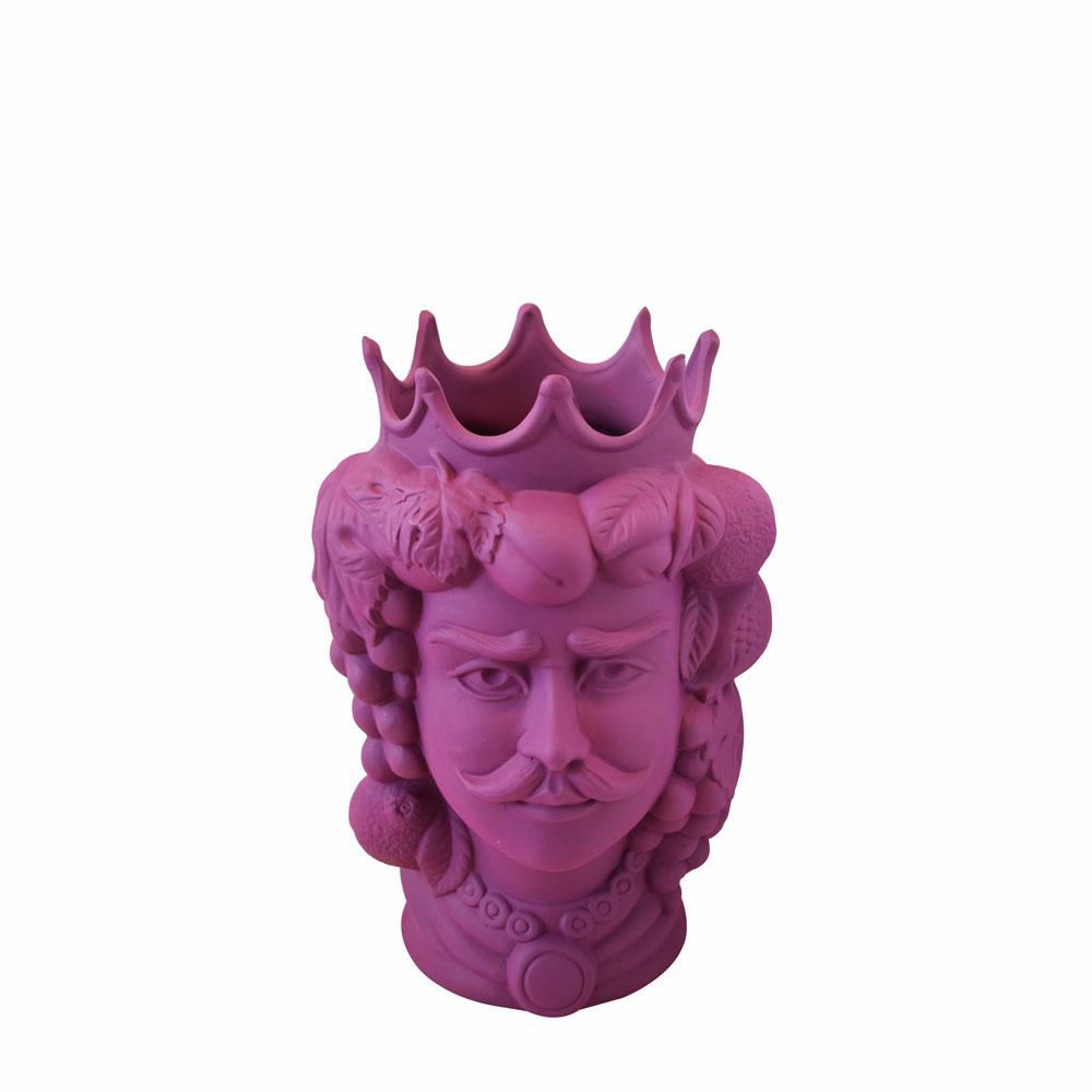 TESTA UOMO VASO CERAMICA -TESTA MORO- H.33 CM VINACCIA