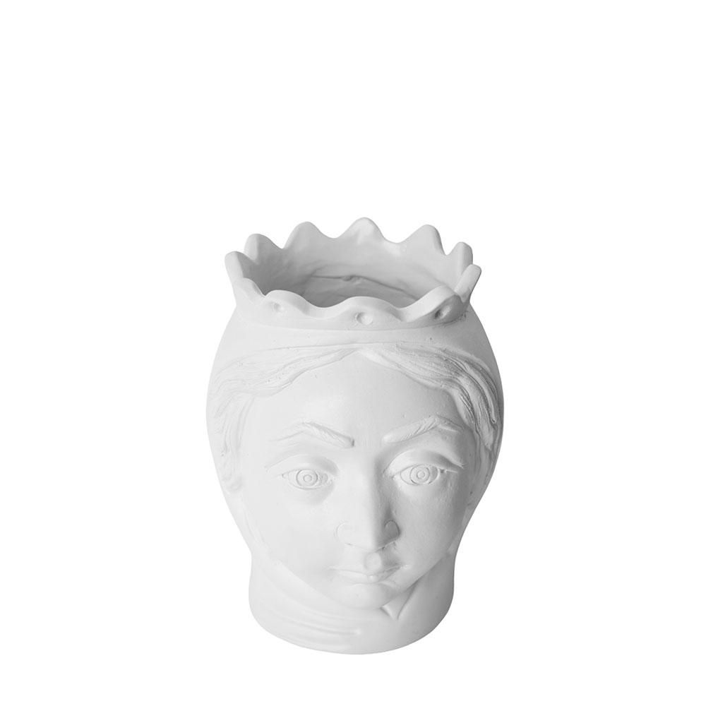 TESTA DONNA VASO CERAMICA -TESTA MORO- H.20 CM PERLA