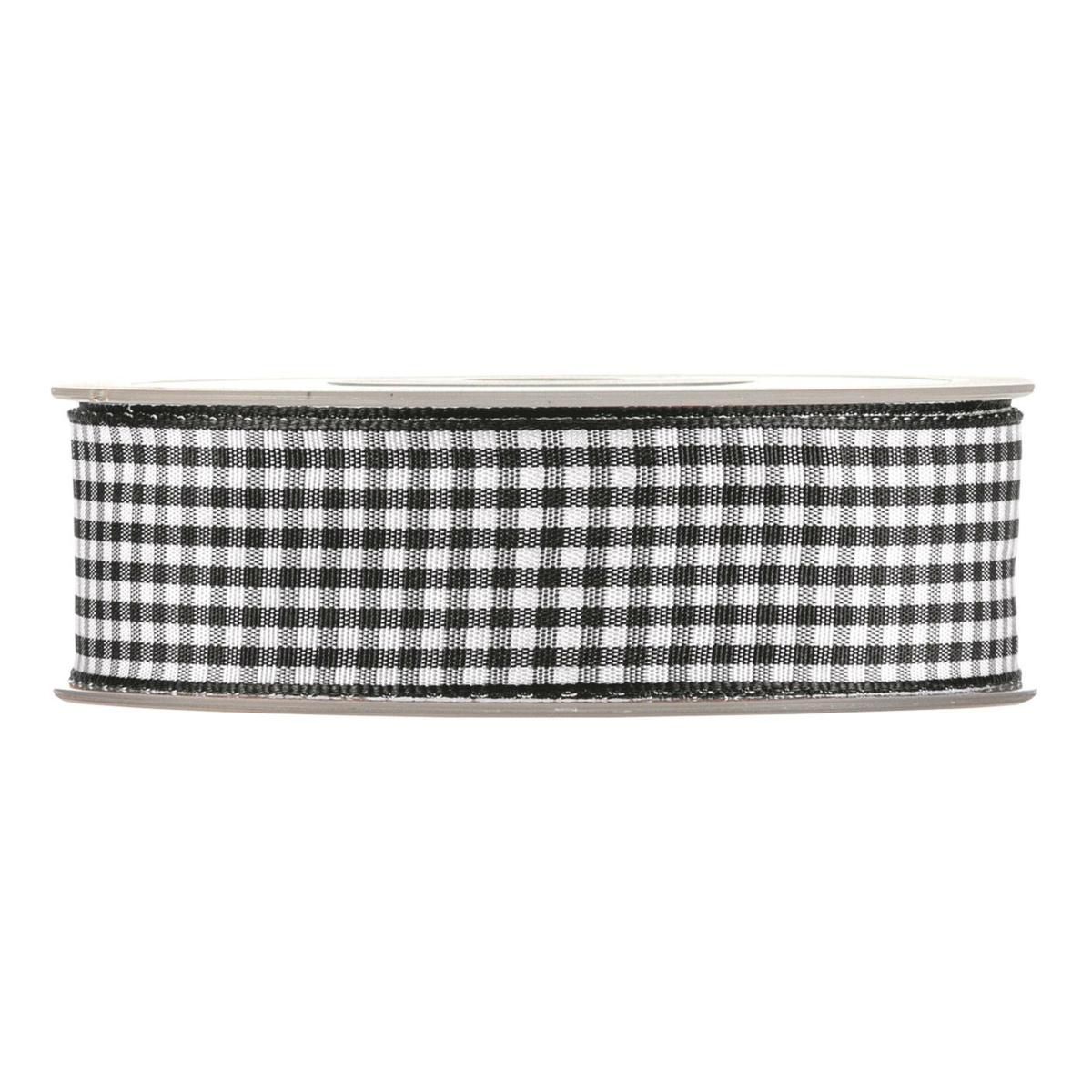 NASTRO VICHY 25MM 20MT NERO/BIANCO