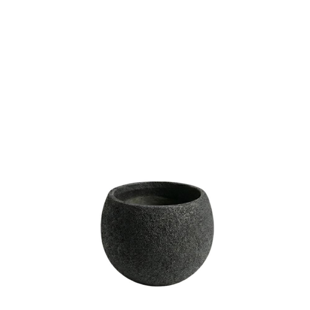 VASO TONDO CEMENTO D.40CM H.30 CM (L) NERO