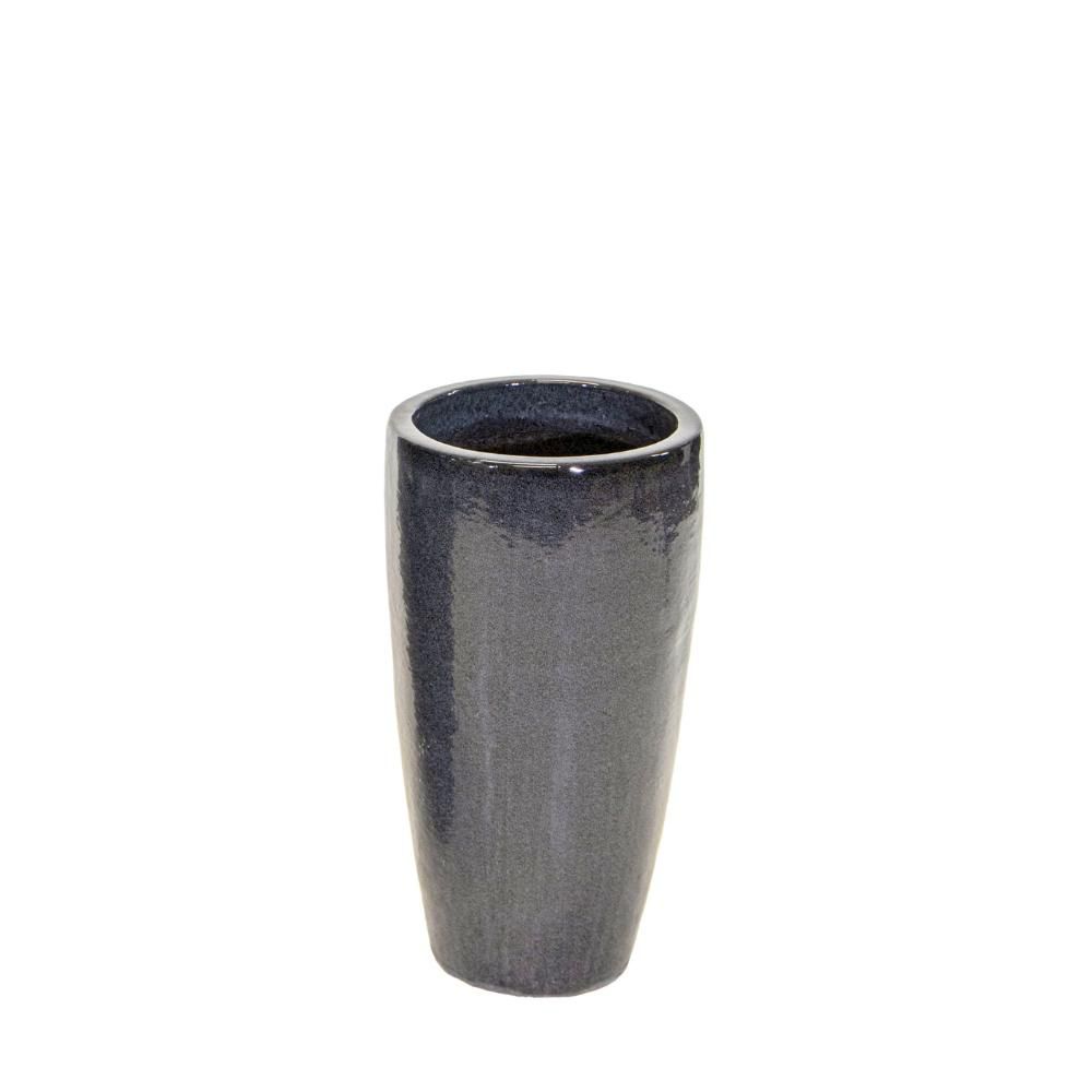 VASO CERAMICA D.33 CM H.64 CM -GLAZED- ANTRACITE LUCIDO