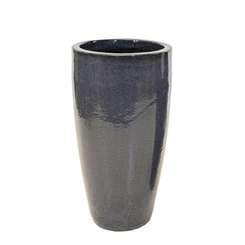 VASO CERAMICA D.46 CM H.86 CM -GLAZED- ANTRACITE LUCIDO
