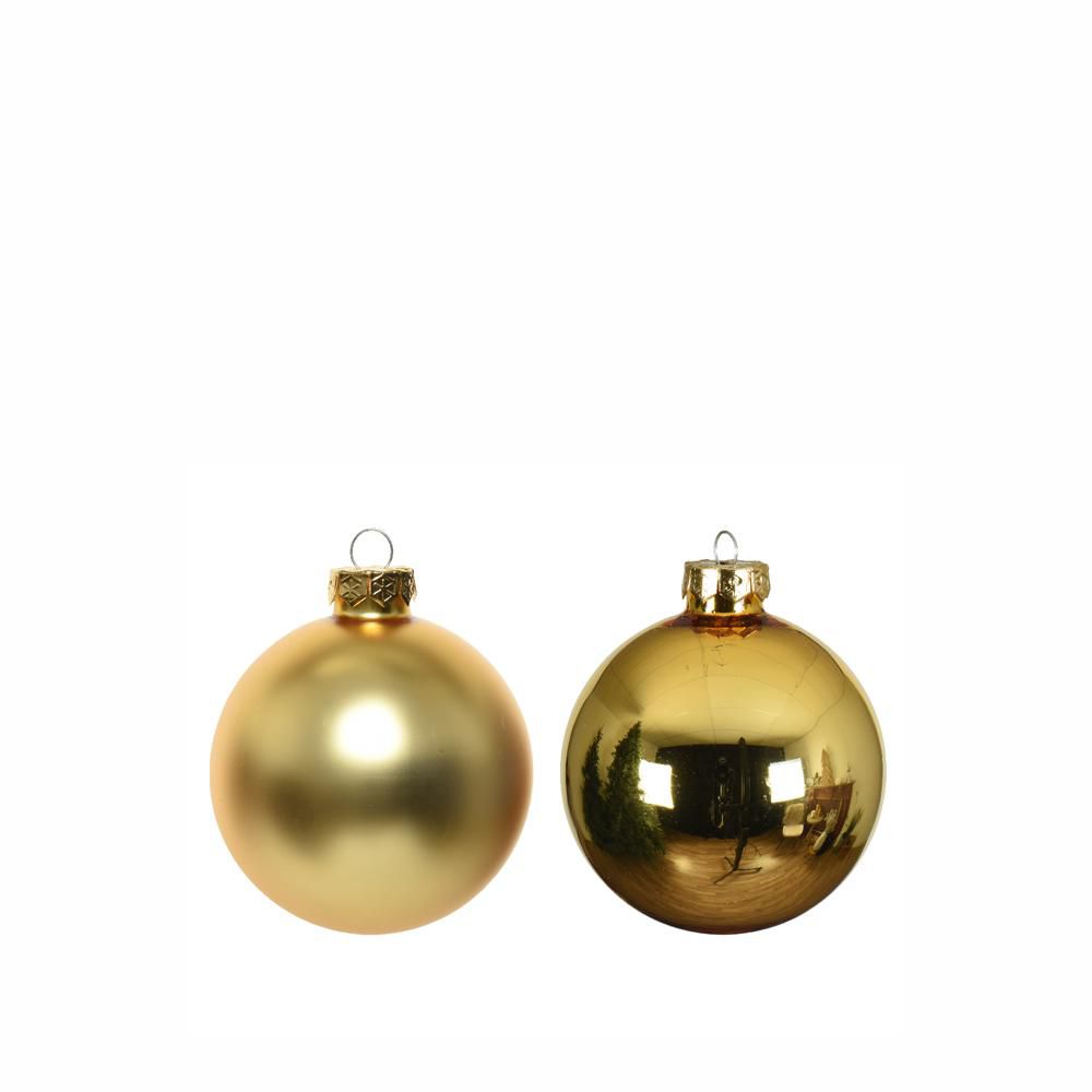 SET 10 SFERE VETRO MM.60 LUCIDO/SATINATO ORO