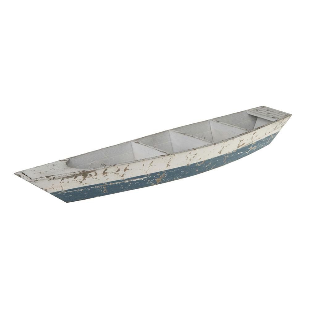 BARCHETTA LEGNO 64X14X7BIANCO/BLU BARCHETTA LEGNO 64X14X7BIANCO/BLU