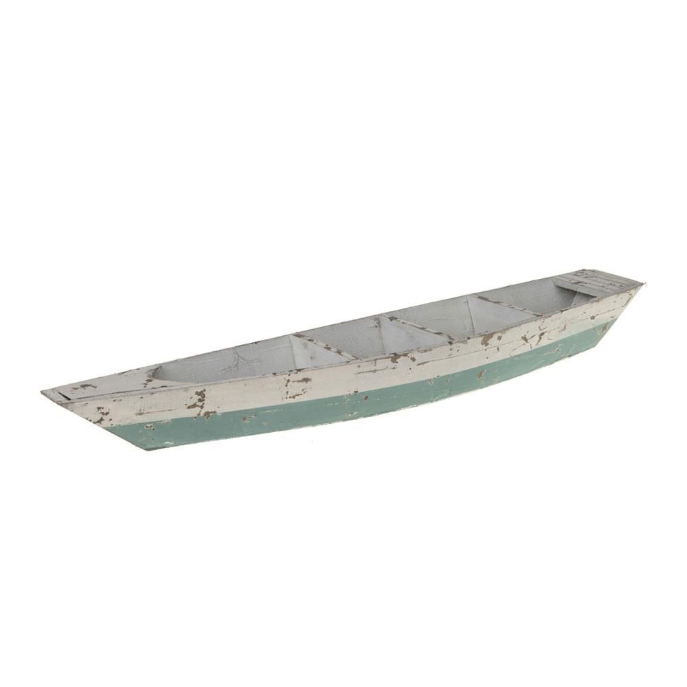 BARCHETTA LEGNO 64X14X7BIANCO/VERDE BARCHETTA LEGNO 64X14X7BIANCO/VERDE