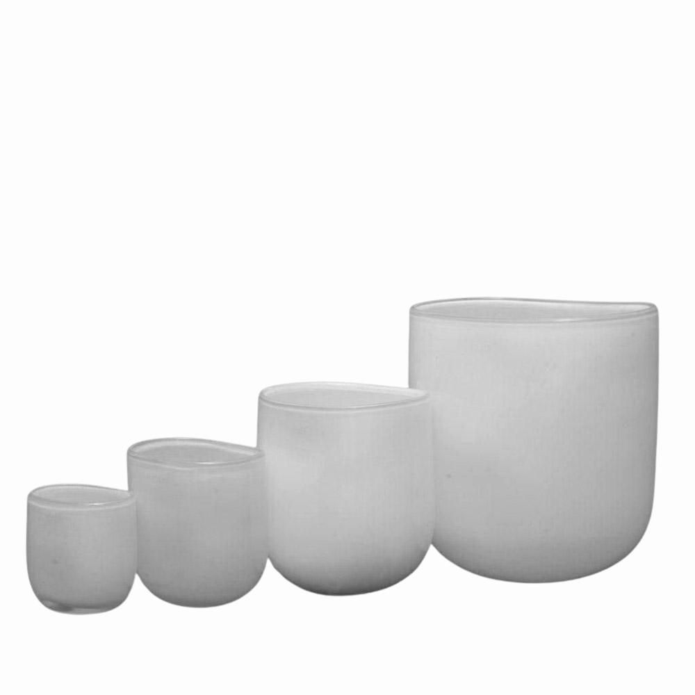 VASO VETRO OVALE H38 D35X24 BIANCO DZ VASO VETRO OVALE H38 D35X24 BIANCO DZ
