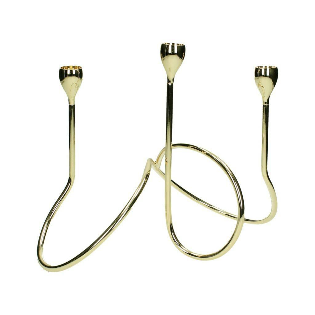 CANDELABRO ACCIAIO 3B 28,5X17X23,5 CM ORO