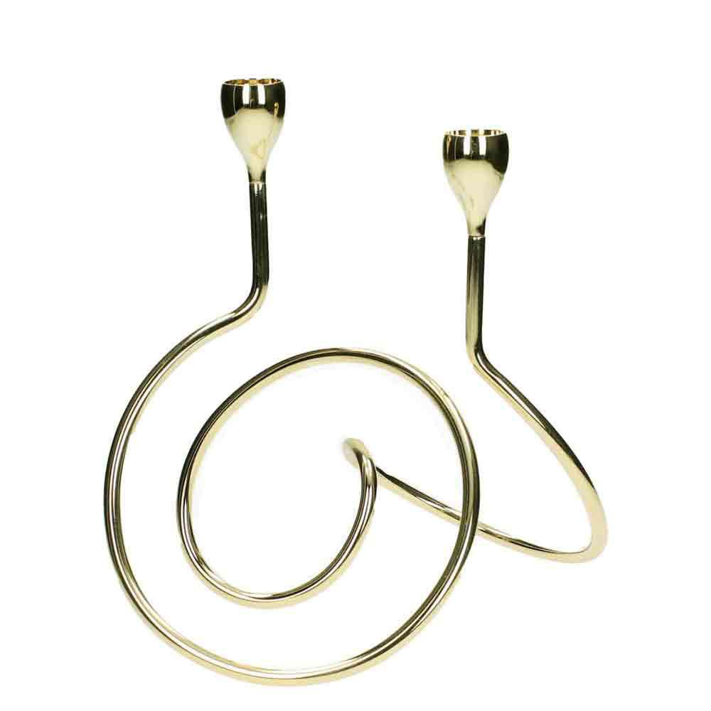 CANDELABRO ACCIAIO 2 FUOCHI 20,3X16,5X22,5 CM ORO