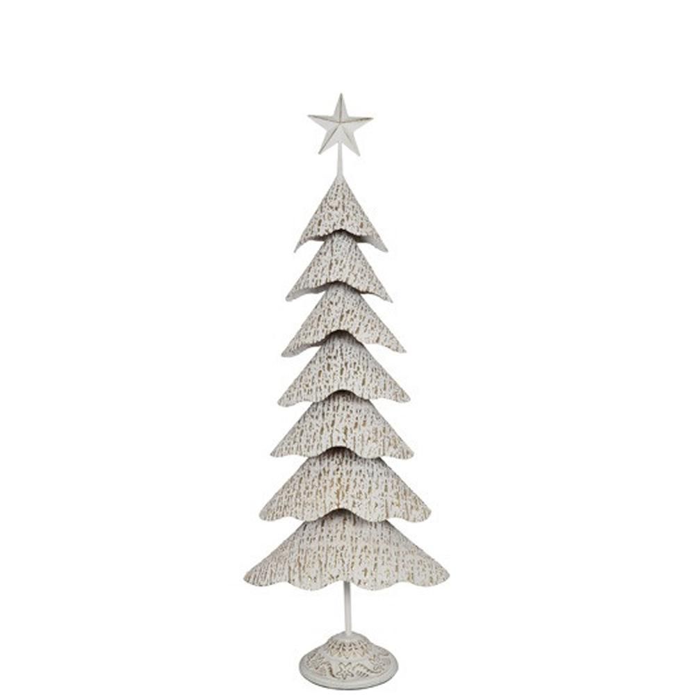 ALBERO NATALE METALLO 49,5X28 CM H.135 CM BIANCO/ORO