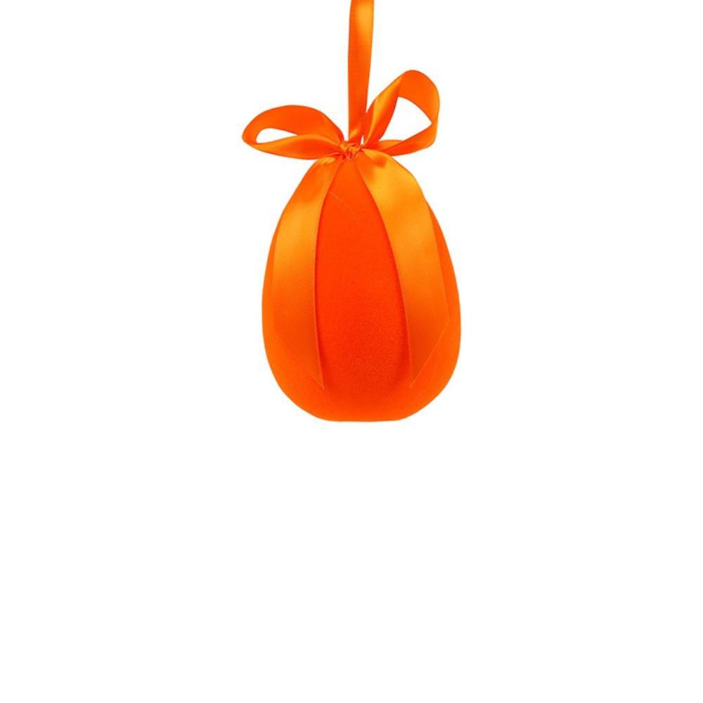 UOVO POLY FLOCCATO D/APPENDERE (L) D.12 CM H.15 CM ARANCIONE