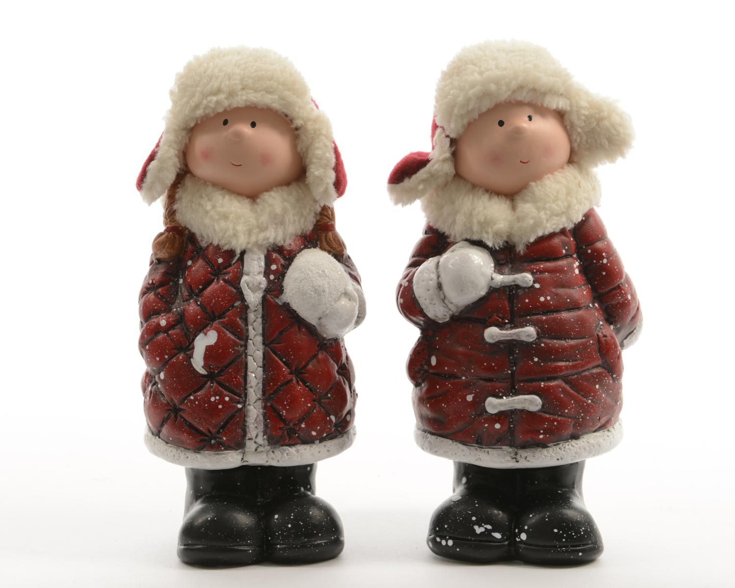 SET 2 BAMBINI INVERNO 5X4X13 CM ROSSO