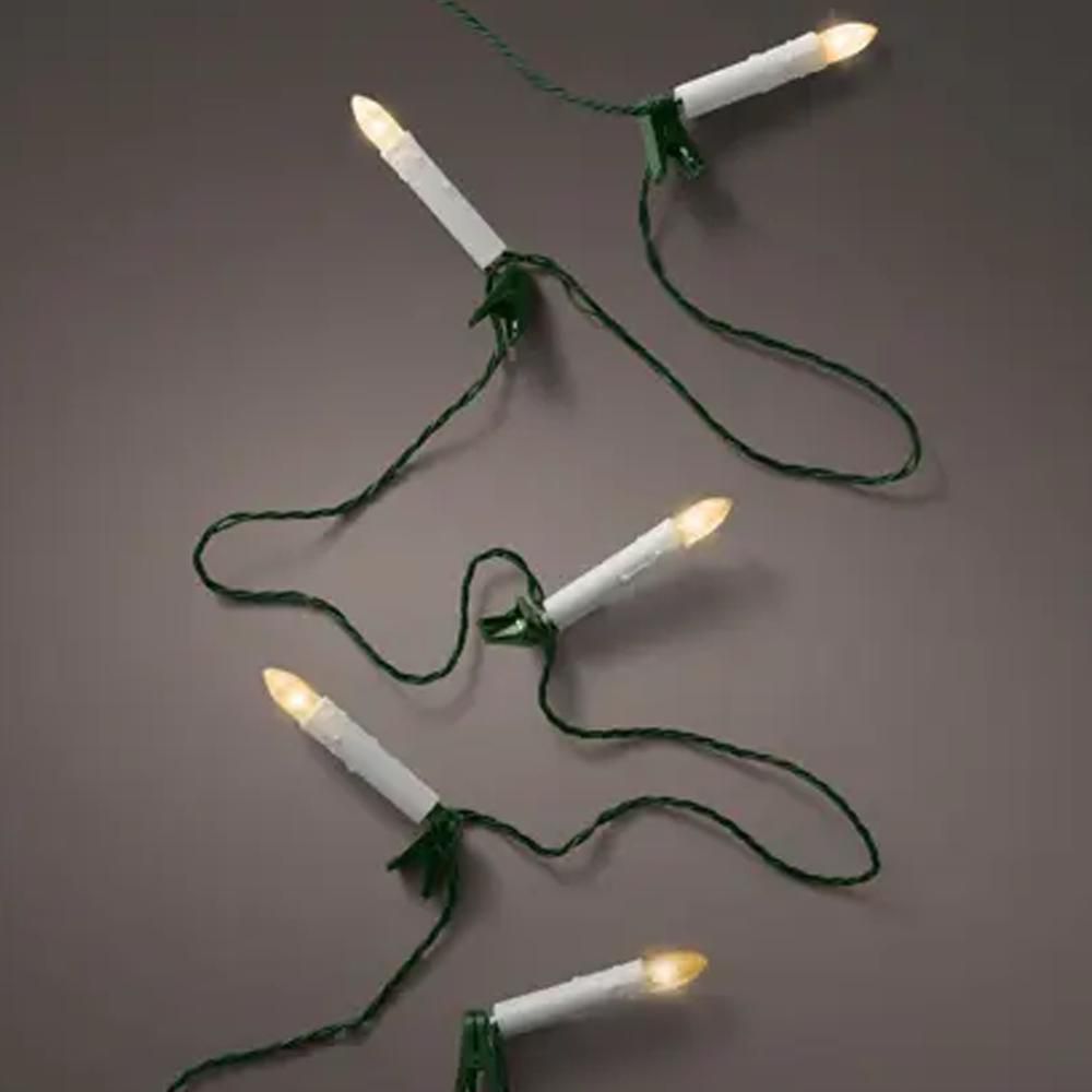 FILO C/30 CANDELE LED 11,6MT L.CALDA/F.ARGENTO BATTERIA INTERNO