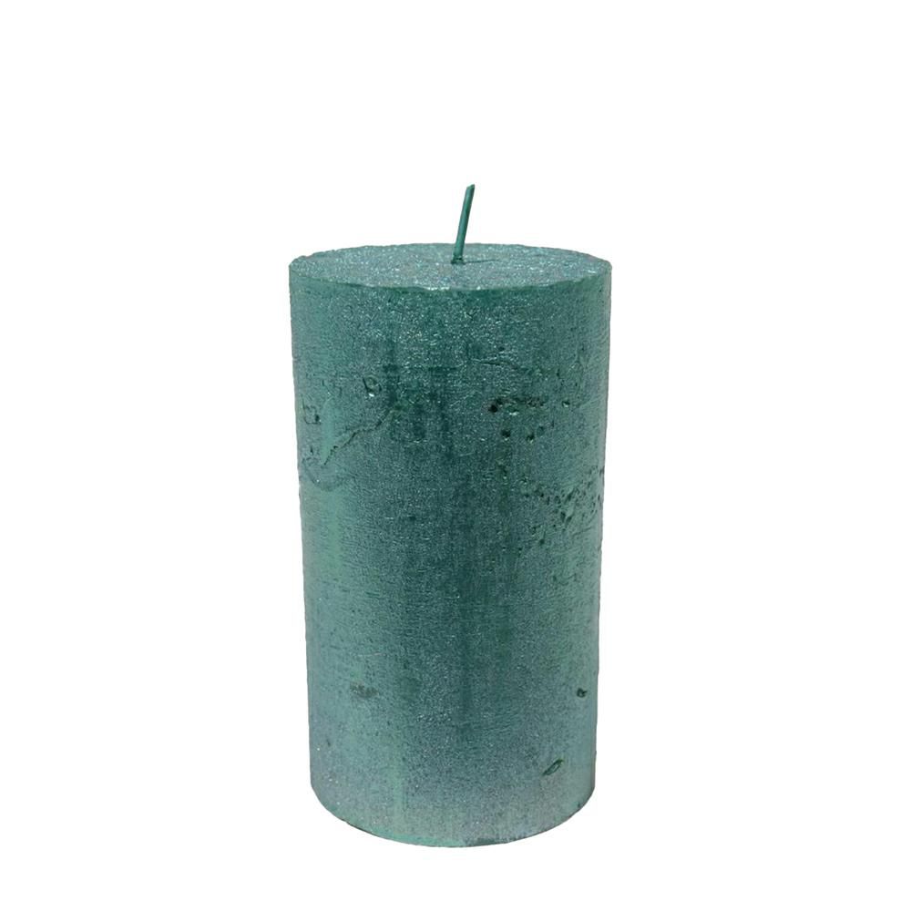 CERO D.6,8 CM H.12 CM METALLIC RUSTIC SMERALDO