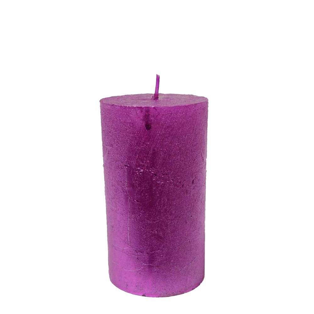 CERO D.6,8 CM H.12 CM METALLIC RUSTIC MAGENTA