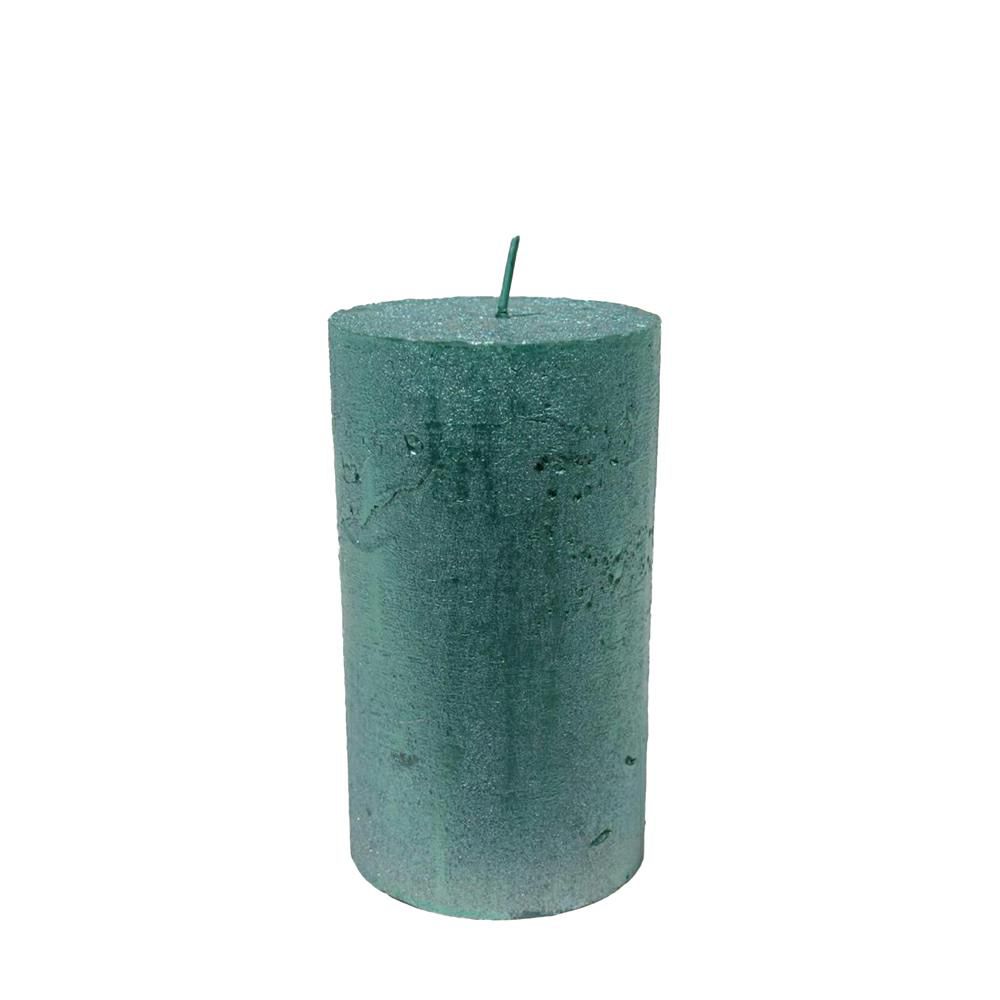CERO D.6,8 CM H.7 CM METALLIC RUSTIC SMERALDO