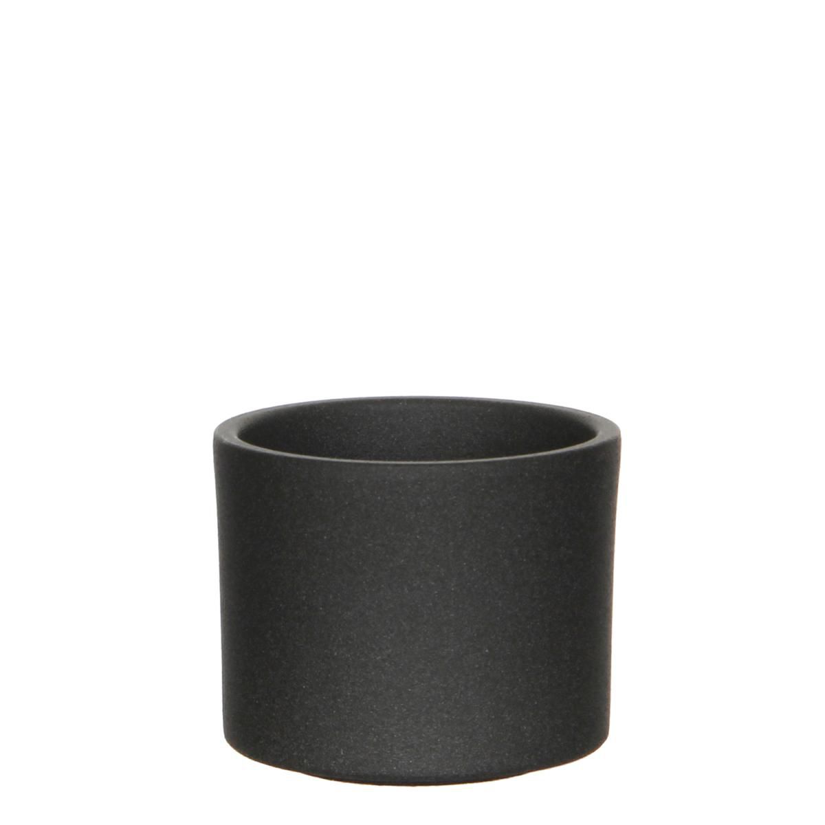 VASO CERAMICA TONDO D.10 CM H.9 CM -ERA- ANTRACITE MATT
