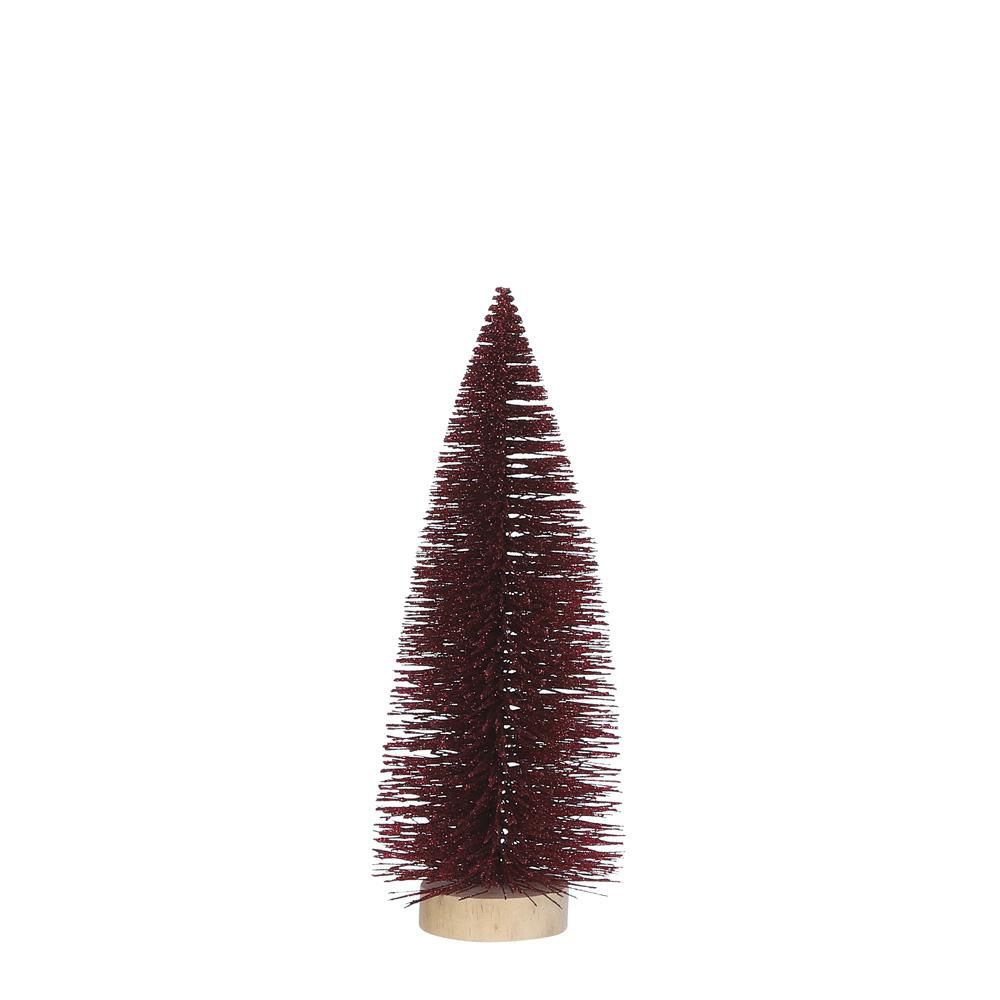 ALBERINO LUREX C/BASE LEGNO D.10 CM H.32 CM ROSSO