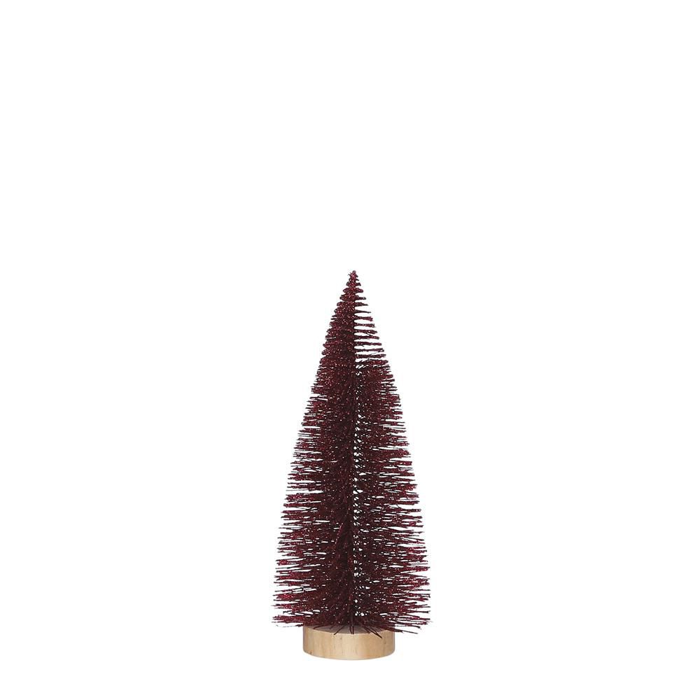 ALBERINO LUREX C/BASE LEGNO D.8 CM H.25 CM ROSSO