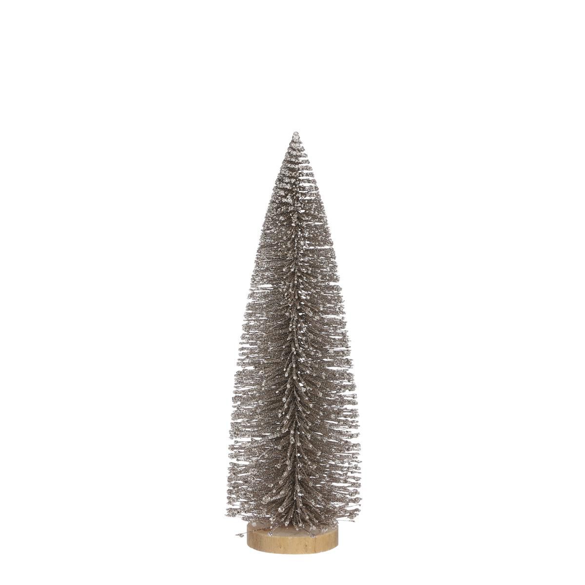 ALBERINO LUREX C/BASE LEGNO D.12 CM H.40 CM CHAMPAGNE