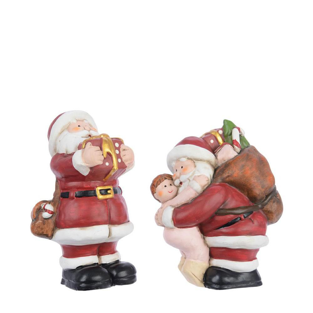 BABBO NATALE CERAMICA H.12/12,2 CM 2ASS ROSSO