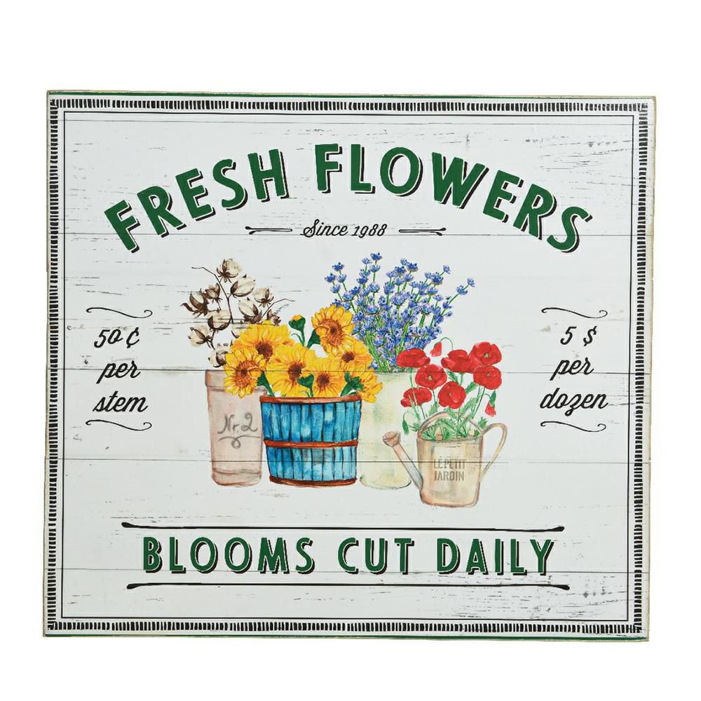 QUADRETTO LEGNO -FIORI-40X36X2 CM