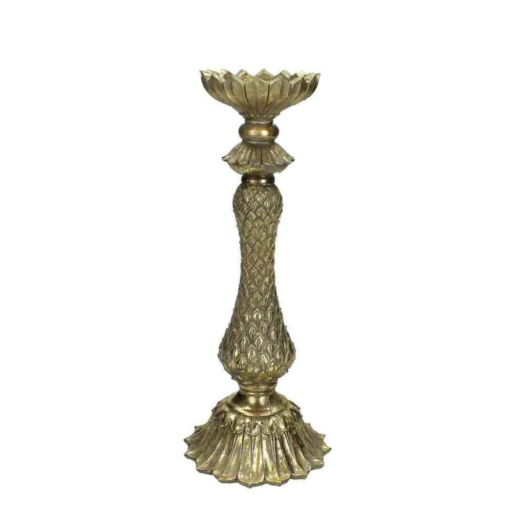 CANDELIERE POLIRESINA D.14,5 CM H.36 CM ORO