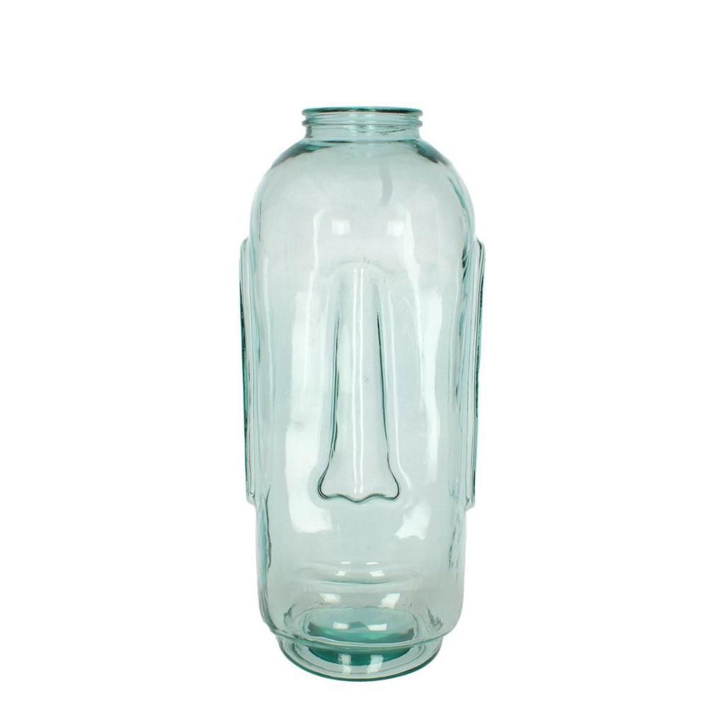 VASO VETRO RICICLATO -FACCIA- 30X30X69 CM TRASPARENTE