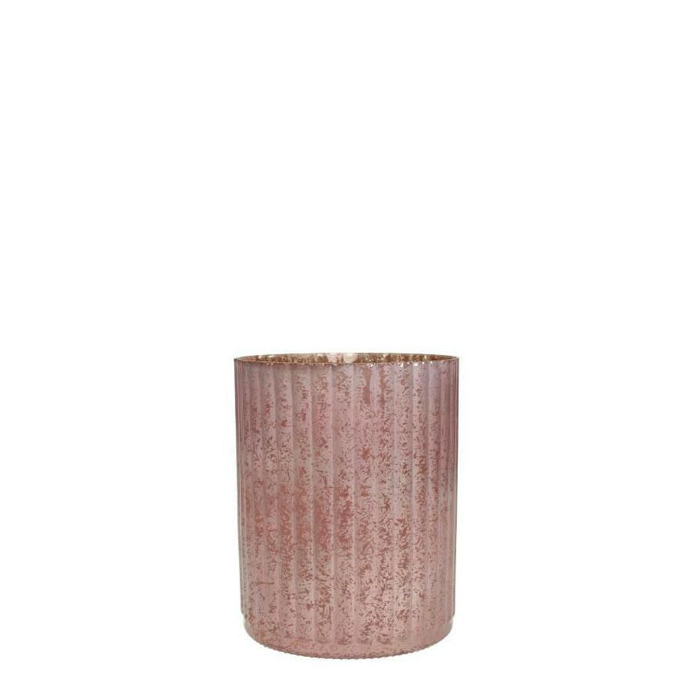 PORTATEALIGHT VETRO 11X11X14 CM ROSA KN