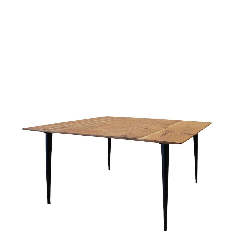 TAVOLO LEGNO/METALLO 70X70 CM H.37 CM NATURALE