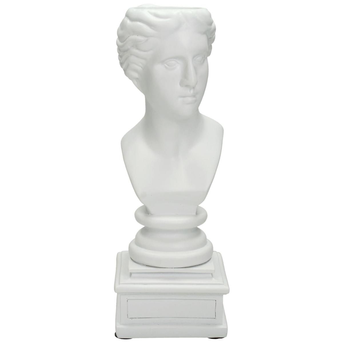 CANDELIERE POLIRESINA -LADY- 8,5X7,5 CM H.21,5 CM BIANCO