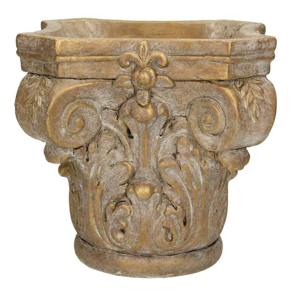 VASO COLONNA CEMENTO D.17,5 CM H.16,5 CM ORO