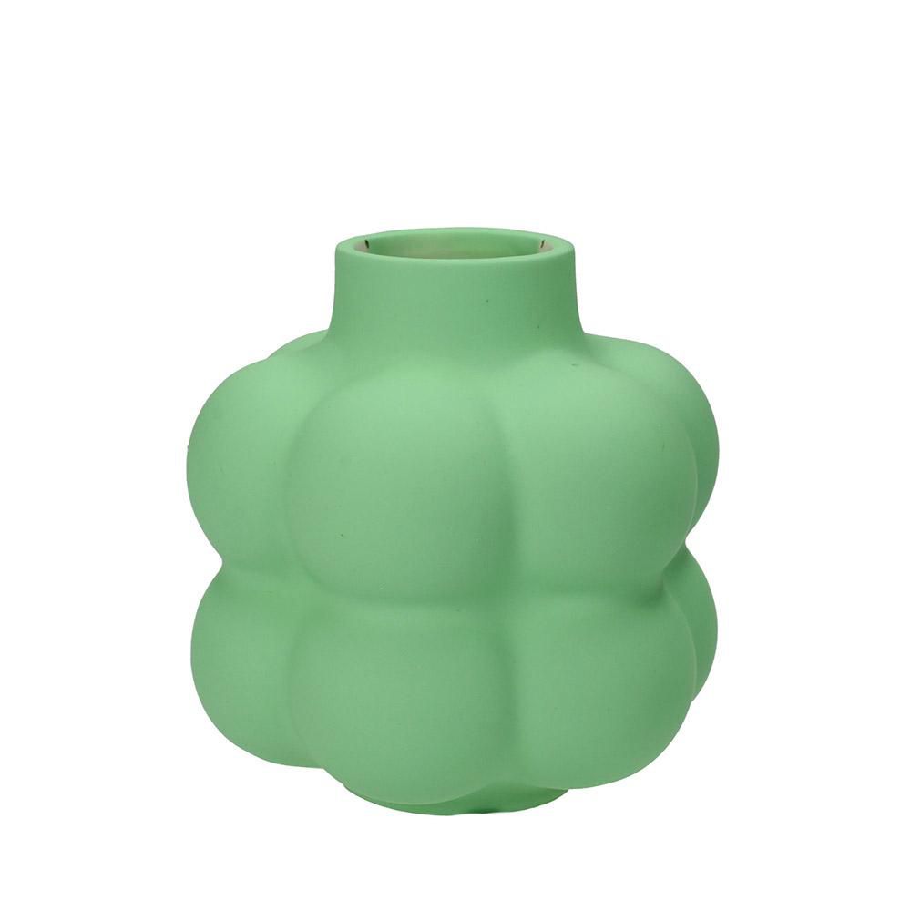 VASO CERAMICA BOLLE 12X11 CM H.13 CM -DOLOMITE- VERDE MENTA