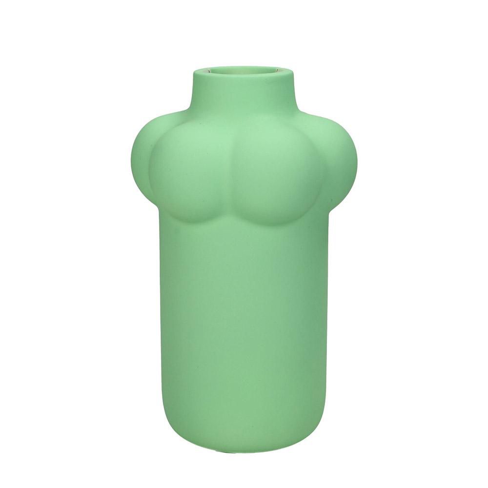 VASO CERAMICA BOLLE 11X10 CM H.19 CM -DOLOMITE- VERDE MENTA