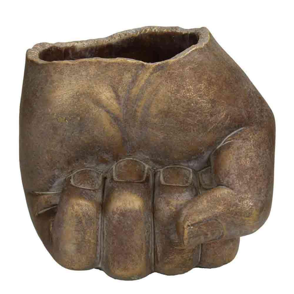 VASO -MANO- CEMENTO 18,5X17 CM H.16,5 CM ORO