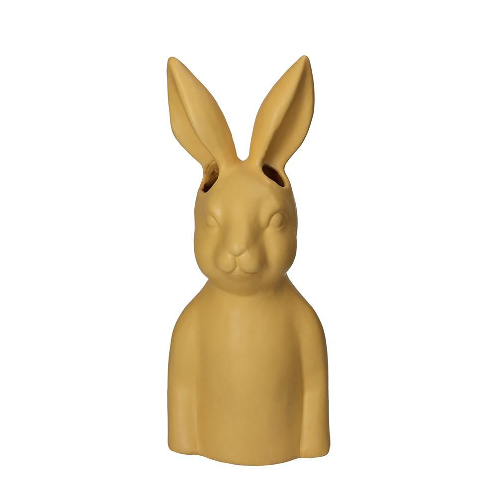 CONIGLIO VASO CERAMICA 13,5X14 CM H.32,5 CM GIALLO