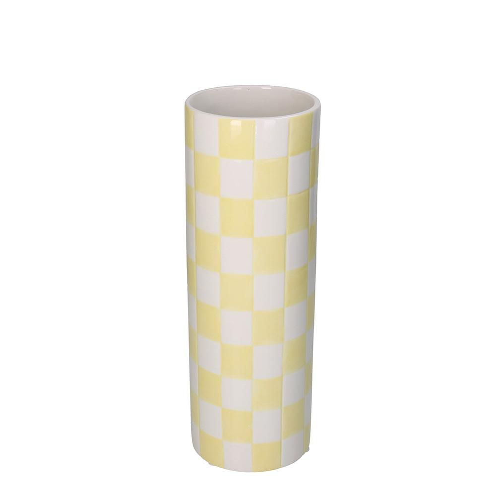 VASO CERAMICA D.10,7 CMH.30,7 CM -DOLOMITE- GIALLO/BIANCO