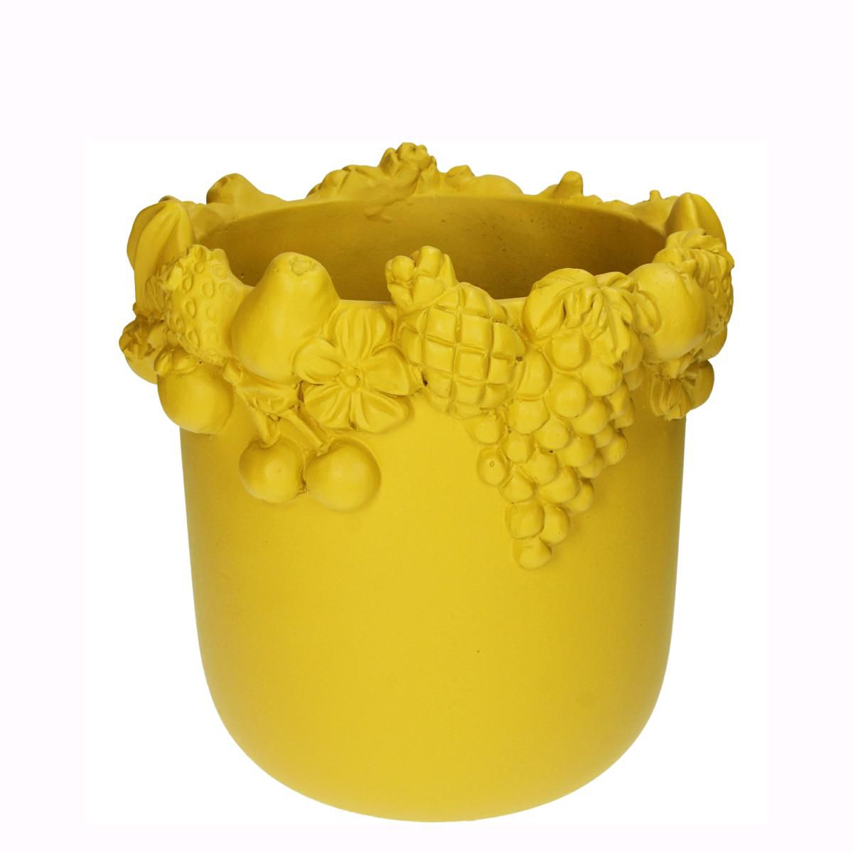 VASO CERAMICA C/FRUTTA D.25 CM H.25 CM GIALLO