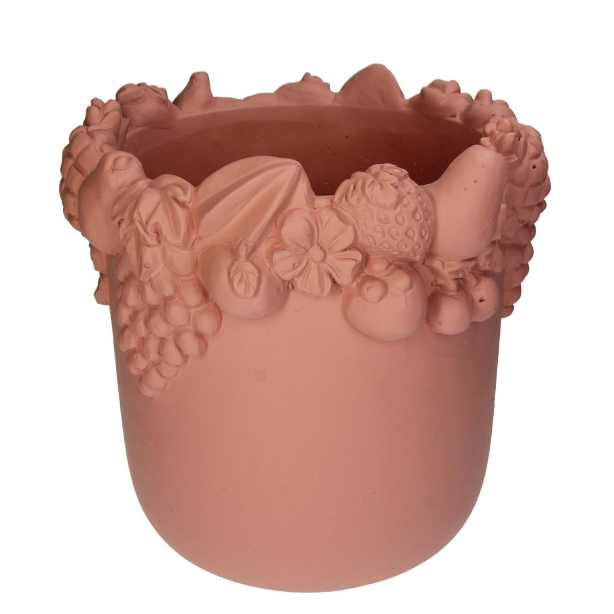 VASO CERAMICA C/FRUTTA D.30 CM H.30 CM ARANCIO