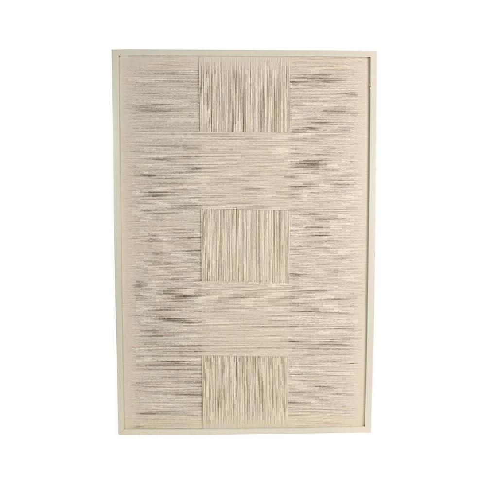 QUADRO RETTANGOLARE MURALE -ROPE- 60X90 CM H.3 CM AVORIO