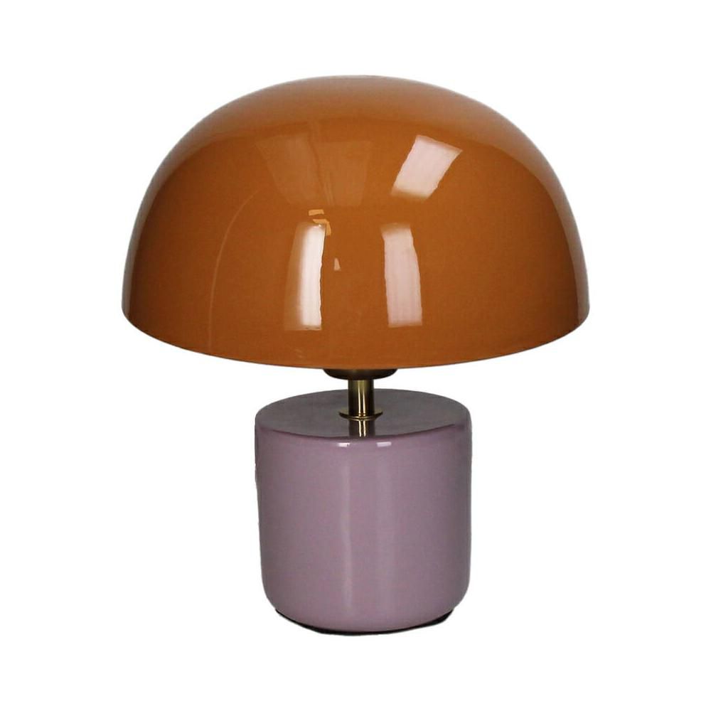 LAMPADA TAVOLO METALLO 23X23 CM H.24 CM ROSA/ARANCIONE