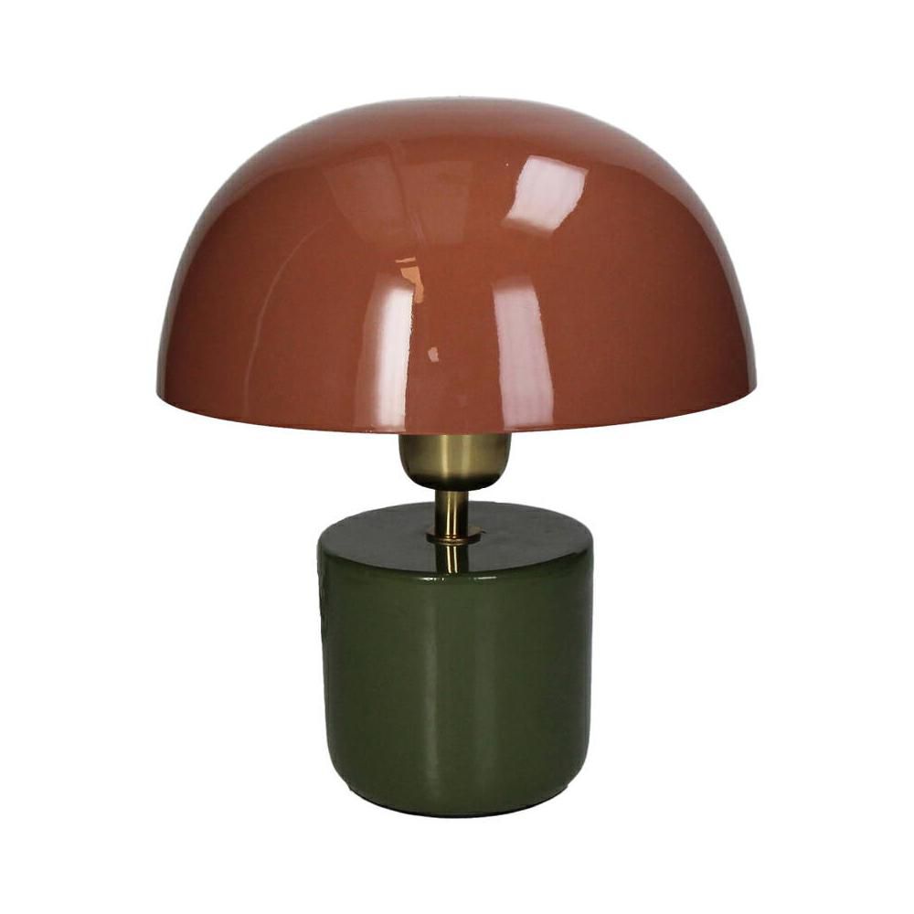 LAMPADA TAVOLO METALLO 23X23 CM H.24 CM VERDE/ARANCIONE