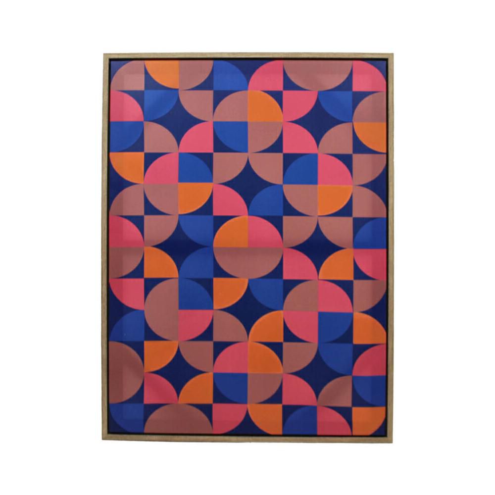QUADRO RETTANGOLARE CANVAS 60X80 H.3,8 CM GEOMETRICO ROSSO/BLU