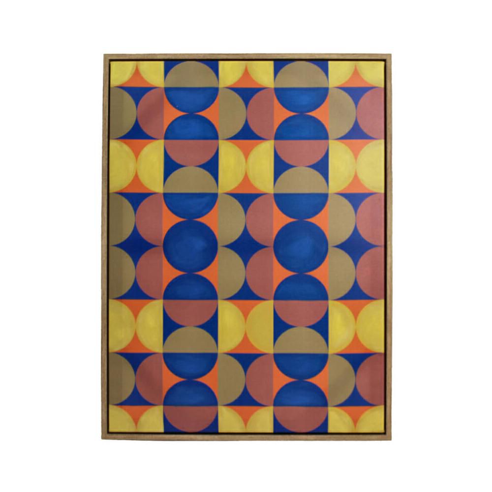 QUADRO RETTANGOLARE CANVAS 60X80 H.3,8 CM GEOMETRICO GIALLO/BLU