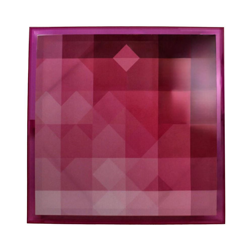 QUADRO QUADRATO ACRILICO 80X80 H.3,3 CM GEOMETRICO FUCSIA