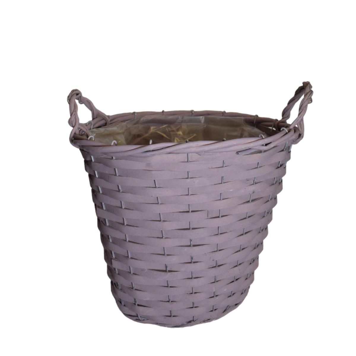CESTO VIMINI C/MANICI 27X27 CM H. 27 CM ROSA