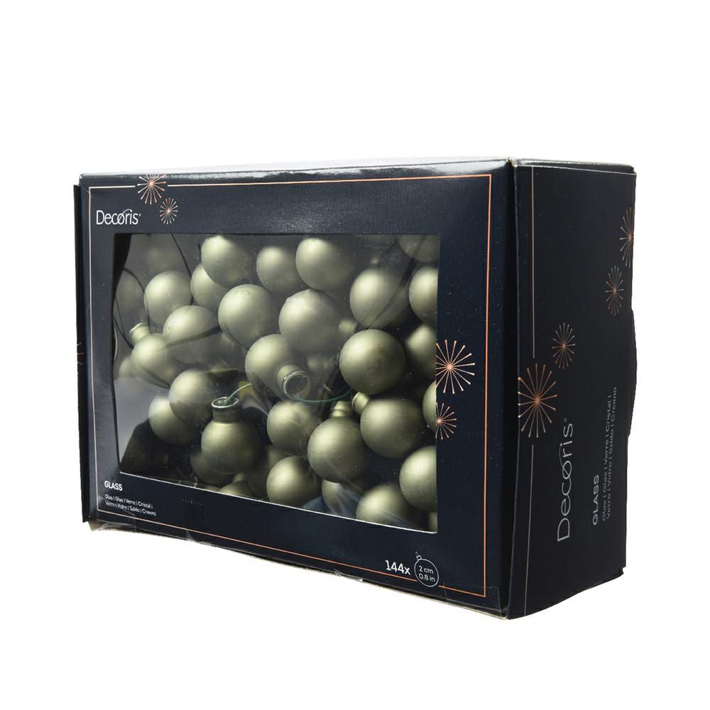 SET 144 SFERE PICK VETRO MM.20 SATINATO VERDE