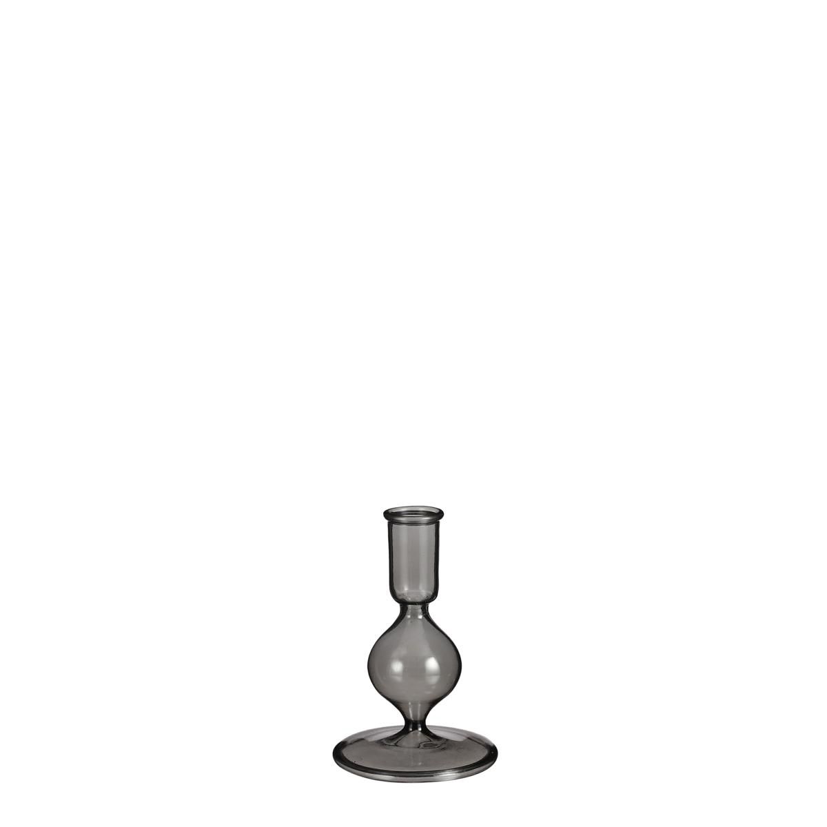 CANDELIERE VETRO D.9,5 CM H.13,5 CM -TRENT- GRIGIO