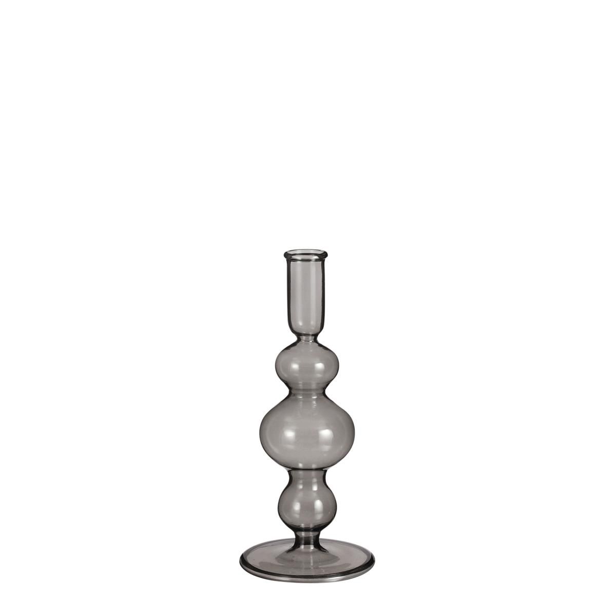 CANDELIERE VETRO D.9 CMH.23 CM -TRENT- GRIGIO